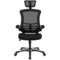 Emma and Oliver High-Back Black Mesh Swivel Ergonomic Executive Office Chair with Flip-Up Arms and Adjustable Headrest